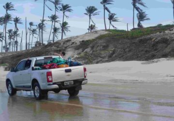 kitesafari, brasilien, pickup, strand, kitesurfen